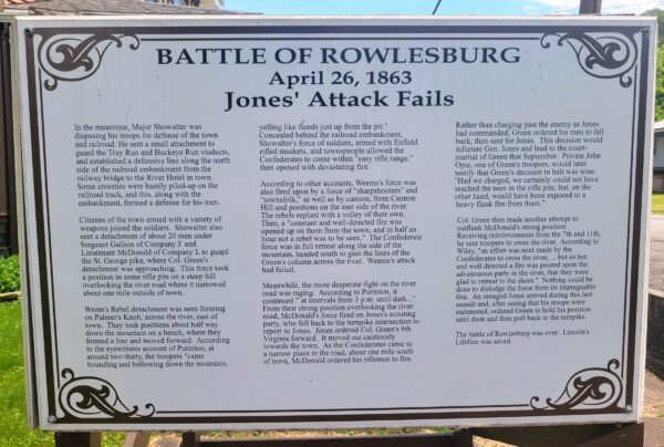 BATTLE OF ROWLESBURG WAR MEMORIAL PANEL D