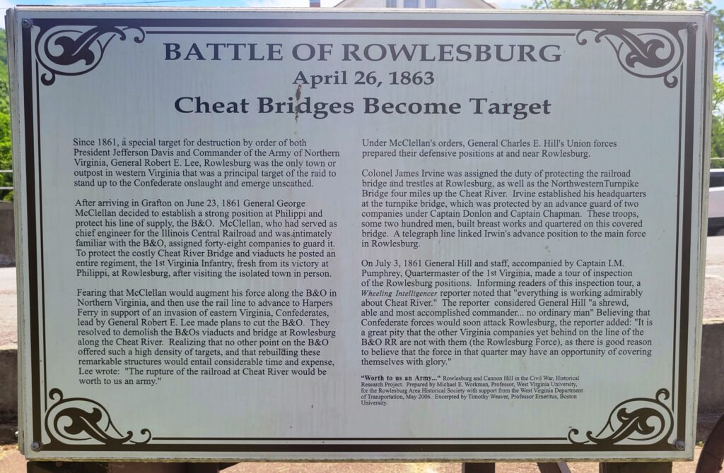 BATTLE OF ROWLESBURG WAR MEMORIAL PANEL C