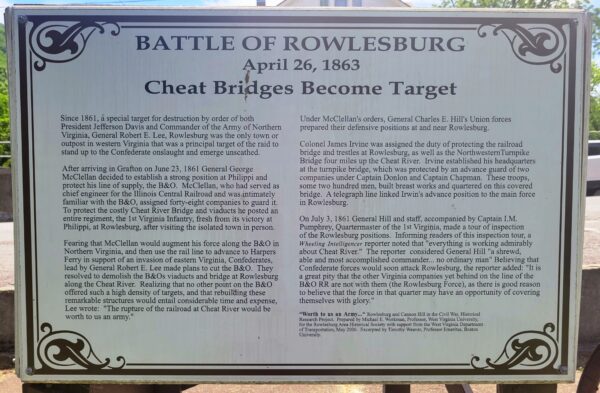 BATTLE OF ROWLESBURG WAR MEMORIAL PANEL C