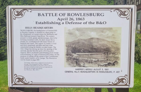 BATTLE OF ROWLESBURG WAR MEMORIAL PANEL A