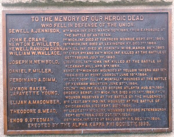 LORADO TAFT STATUE OF 1895 WAR MEMORIAL PLAQUE D