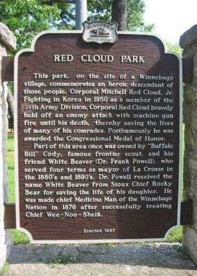 RED CLOUD PARK MEMORIAL MARKER