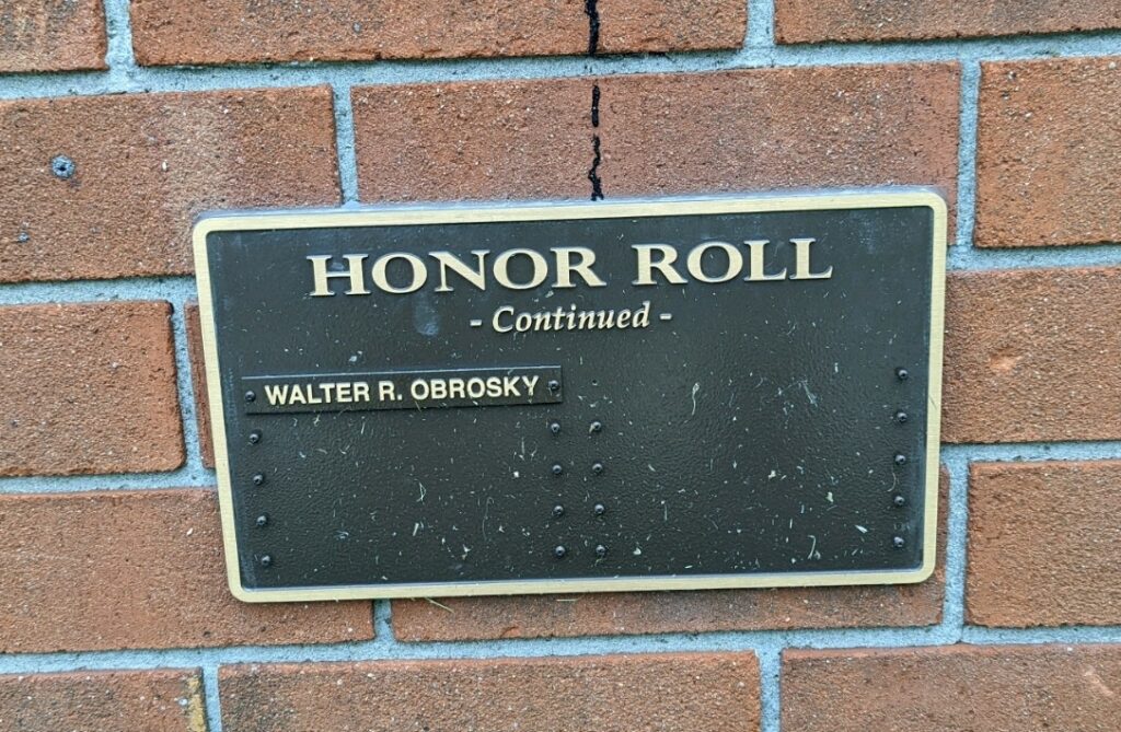 ROSS TOWNSHIP FIFTH DISTRICT WORLD WAR II MEMORIAL PLAQUE B