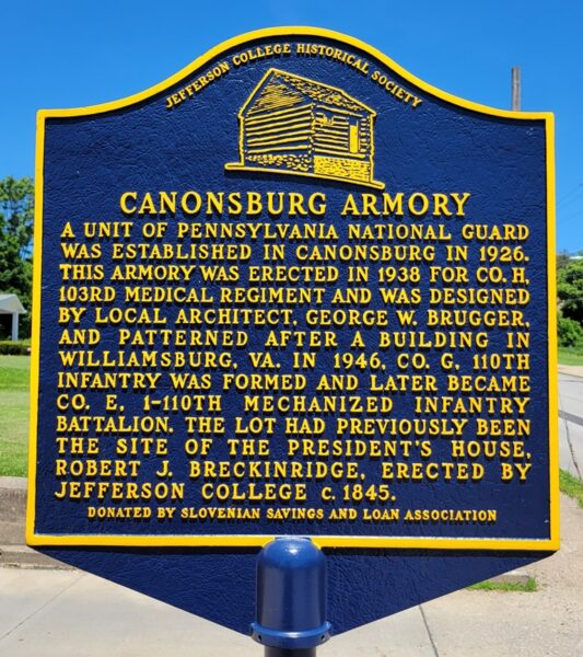 CANONSBURG ARMORY WAR MEMORIAL MARKER