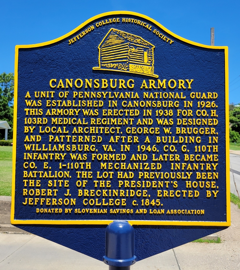 CANONSBURG ARMORY WAR MEMORIAL MARKER