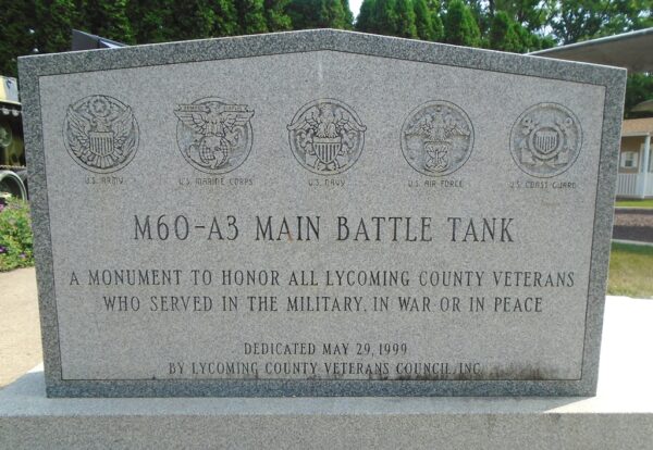 M60-A3 MAIN BATTLE TANK MEMORIAL STONE