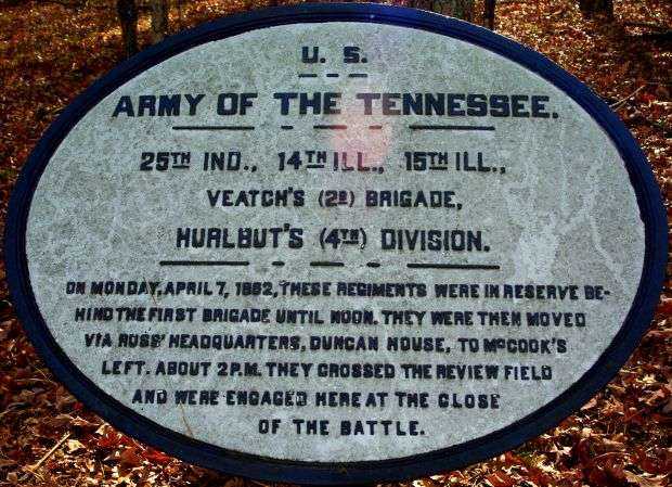 U.S. 25TH IND., 14TH ILL., 15TH ILL., MEMORIAL PLAQUE