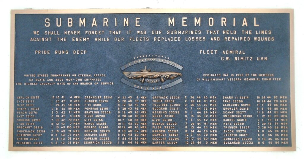 MARK 14 TORPEDO, MODEL SA, SERIAL 1091 MEMORIAL HONOR ROLL PLAQUE