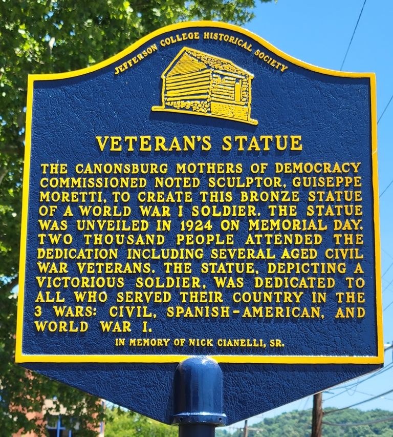 VETERAN’S STATUE WAR MEMORIAL MARKER