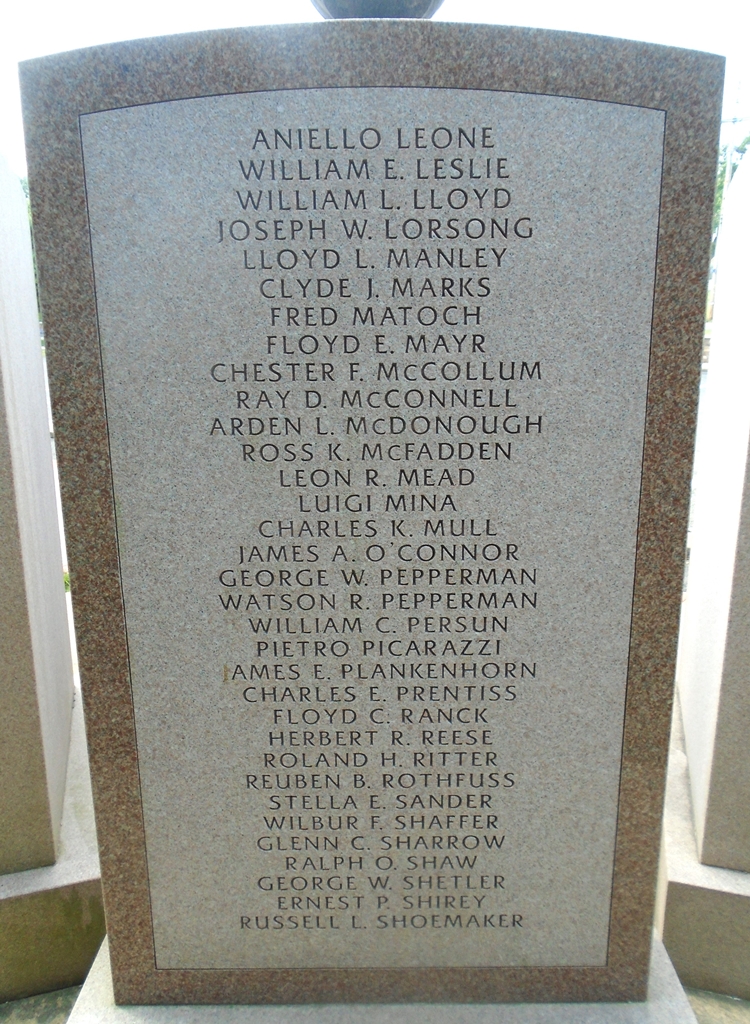 LYCOMING COUNTIANS WORLD WAR SUPREME SACRIFICE MEMORIAL STONE D