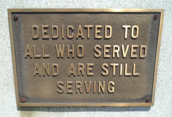 JERSEY SHORE WORLD WAR MEMORIAL PLAQUE C