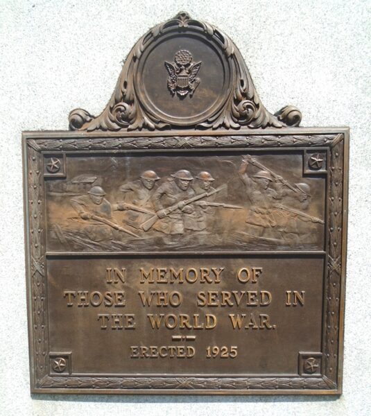 JERSEY SHORE WORLD WAR MEMORIAL PLAQUE A
