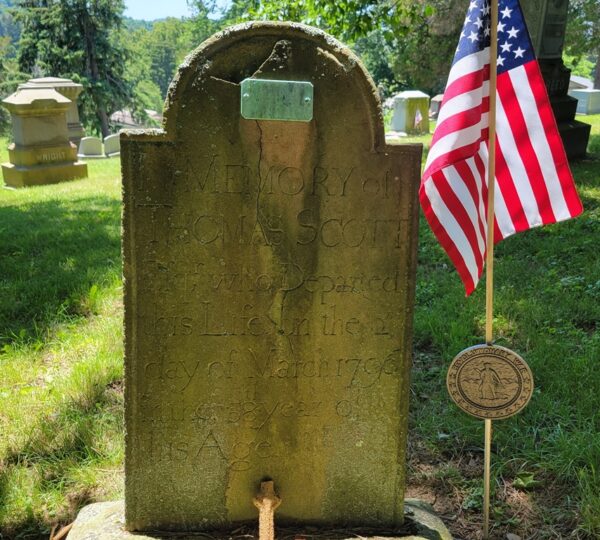 THOMAS SCOTT REVOLUTIONARY WAR MEMORIAL CEMETERY STONE