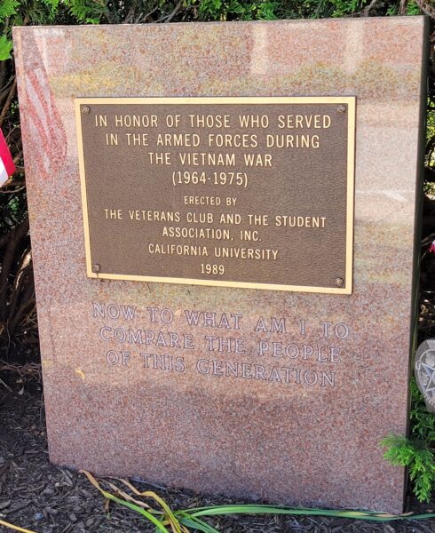 THE VETERANS CLUB AND THE STUDENT ASSOCIATION VIETNAM WAR MEMORIAL