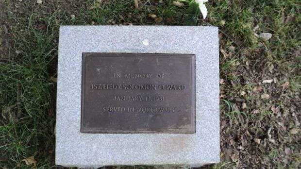 1ST. LIEUT. SOLOMON O. WARD MEMORIAL TREE PLAQUE