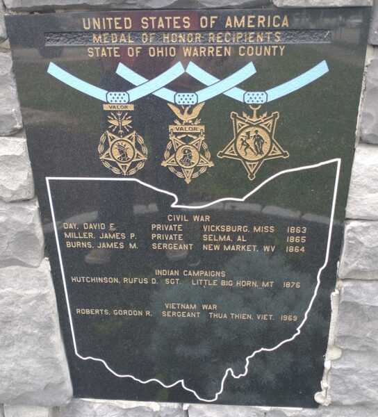 WARREN COUNTY MEDAL OF HONOR RECIPIENTS WAR MEMORIAL PLAQUE