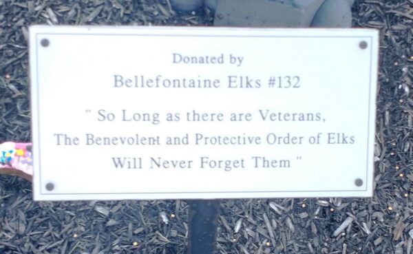 BELLEFONTAINE ELKS #132 VETERANS MEMORIAL PLAQUE
