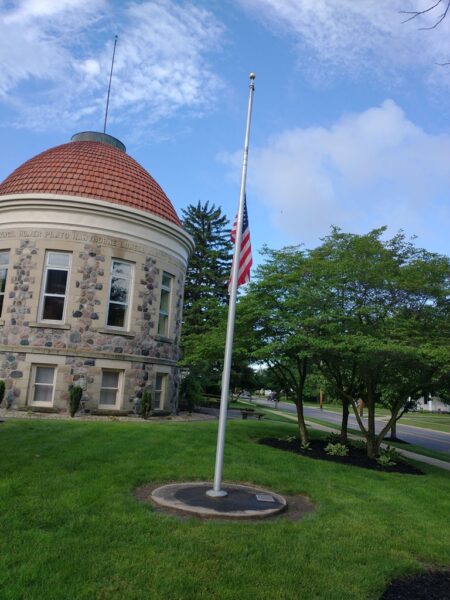 CLYDE PUBLIC LIBRARY VETERANS MEMORIAL FLAGPOLE