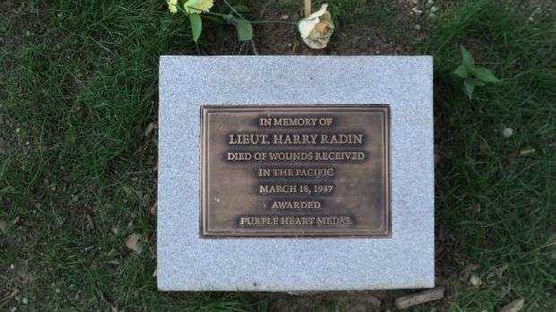 LIEUT. HARRY RADIN MEMORIAL TREE PLAQUE