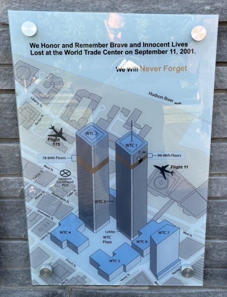 WESTERVILLE FIRE FIGHTERS 9/11 MEMORIAL PLAQUE