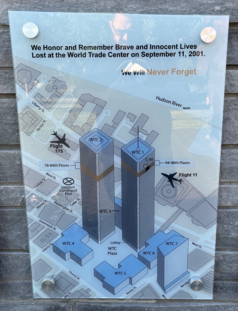 WESTERVILLE FIRE FIGHTERS 9/11 MEMORIAL PLAQUE