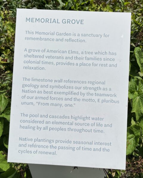 MEMORIAL GROVE PLAQUE