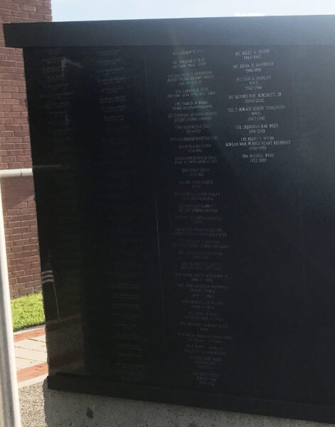 WILSON COUNTY U.S. ARMY MEMORIAL WALL B BACK