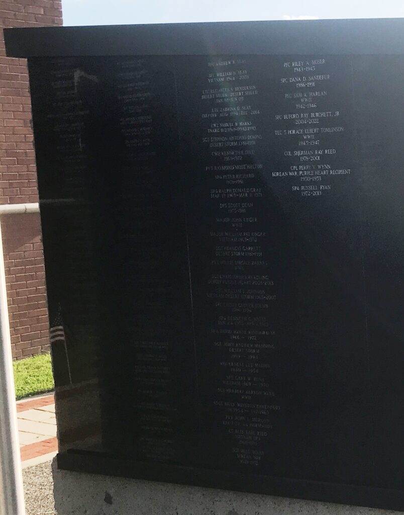 WILSON COUNTY U.S. ARMY MEMORIAL WALL B BACK