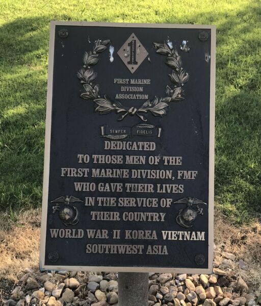 FIRST MARINE DIVISION, FMF WAR MEMORIAL PLAQUE