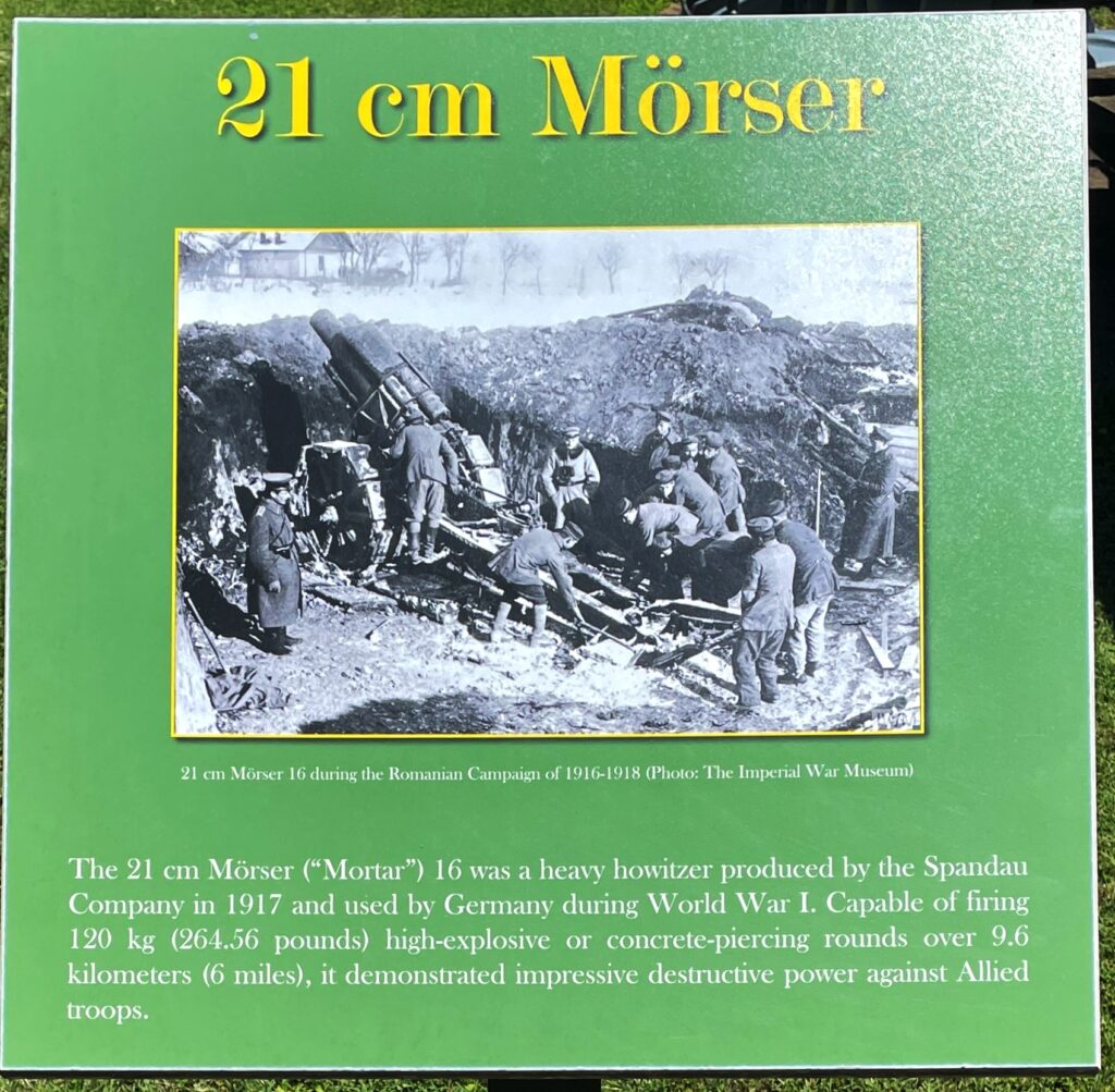 21 CM MORSER HEAVY HOWITZER WAR MEMORIAL PLAQUE