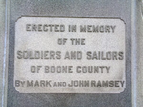 BOONE COUNTY SOLDIERS AND SAILORS MEMORIAL DEDICATION STONE