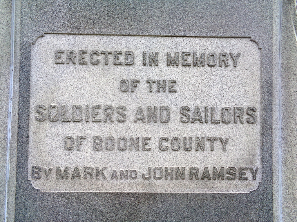 BOONE COUNTY SOLDIERS AND SAILORS MEMORIAL DEDICATION STONE