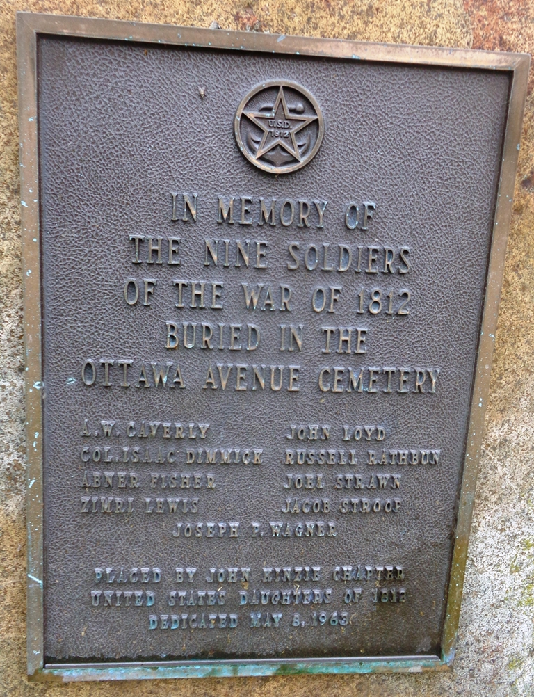 NINE SOLDIERS OF THE WAR OF 1812 MEMORIAL PLAQUE