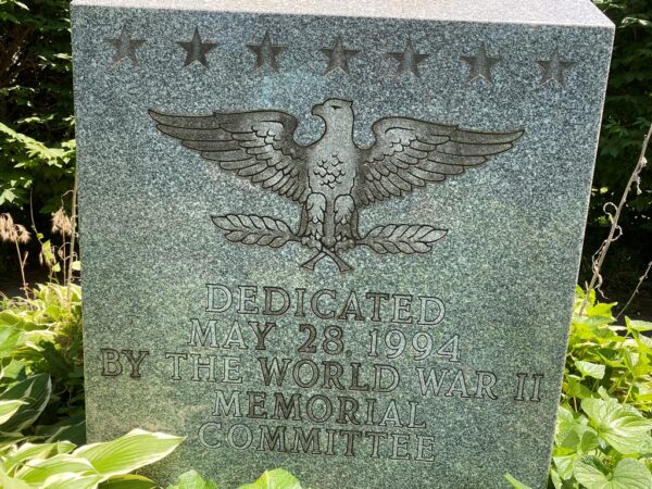 DEDICATED MAY 28, 1994 BY THE WORLD WAR II MEMORIAL COMMITTEE