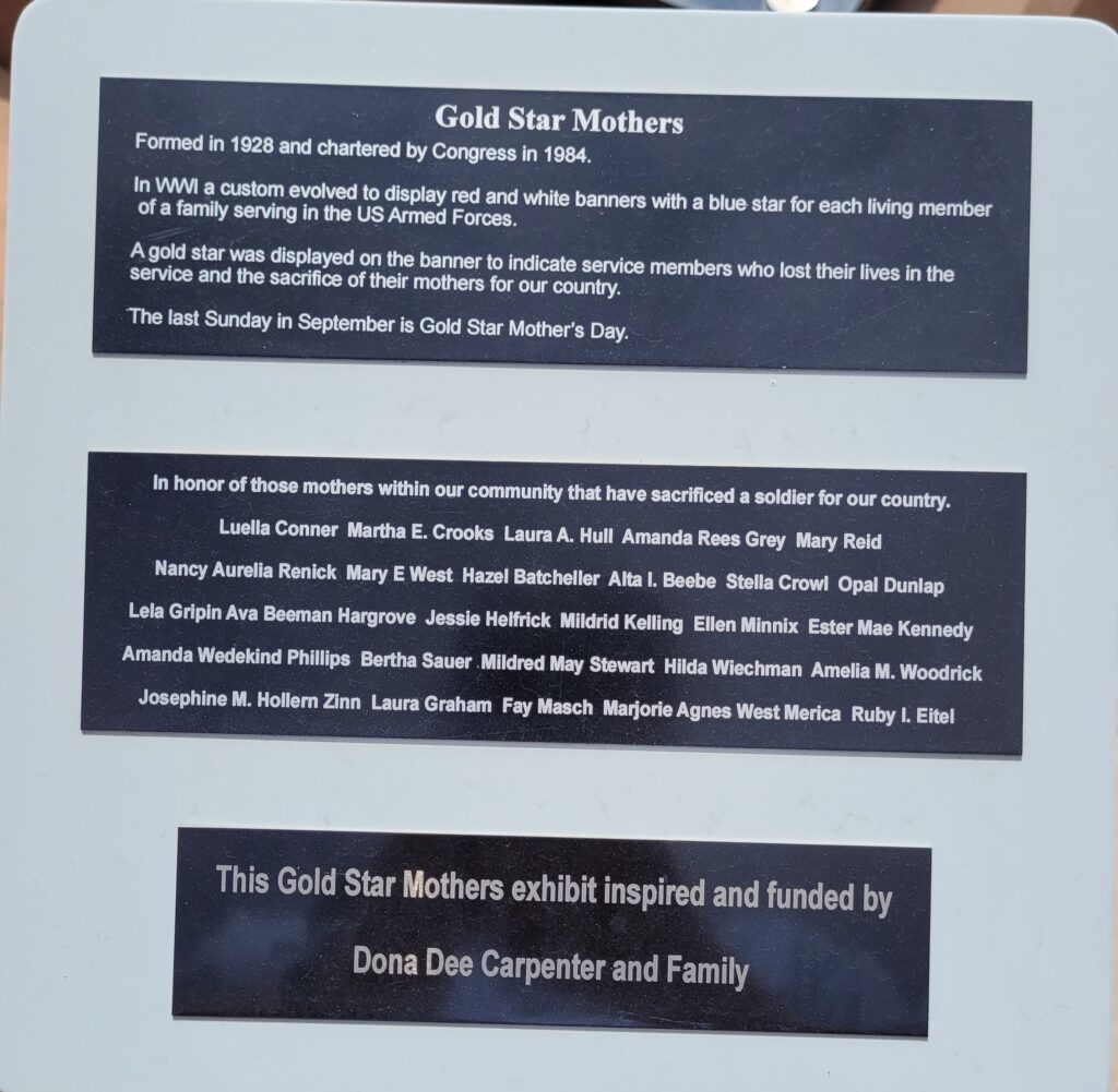 CITY OF SCOTT CITY GOLD STAR MOTHERS MEMORIAL PLAQUE