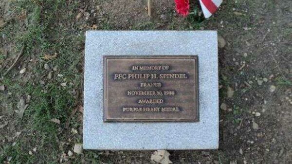 PFC. PHILIP H. SPINDEL MEMORIAL TREE PLAQ