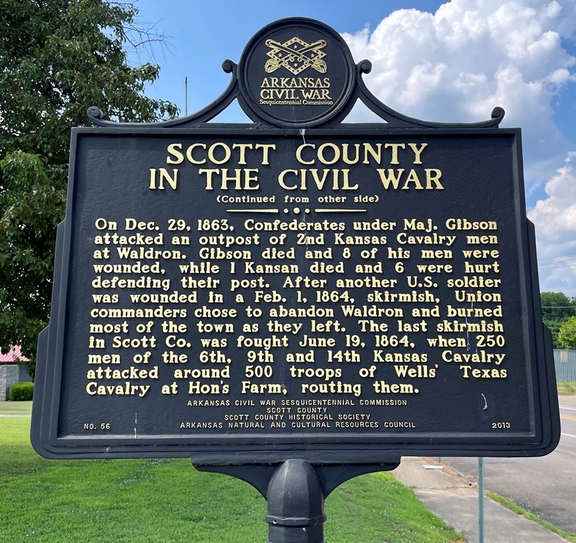 SCOTT COUNTY IN THE CIVIL WAR MEMORIAL MARKER BACK