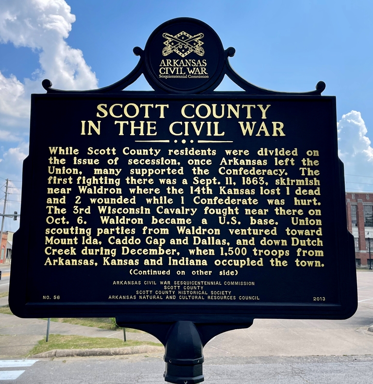 SCOTT COUNTY IN THE CIVIL WAR MEMORIAL MARKER FRONT