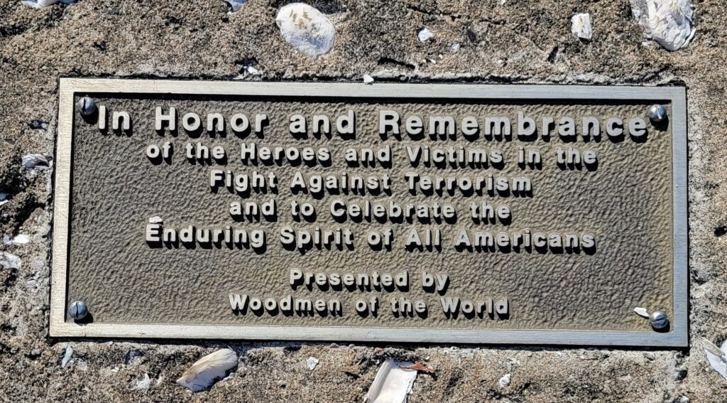 WOODMEN OF THE WORLD FIGHT AGAINST TERRORISM MEMORIAL PLAQUE MORRELLS INLET