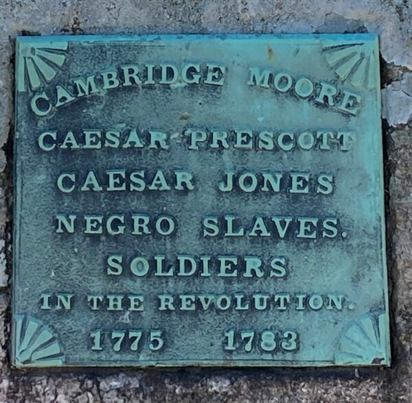 NEGRO SLAVE SOLDIERS IN THE REVOLUTIONARY WAR MEMORIAL PLAQUE