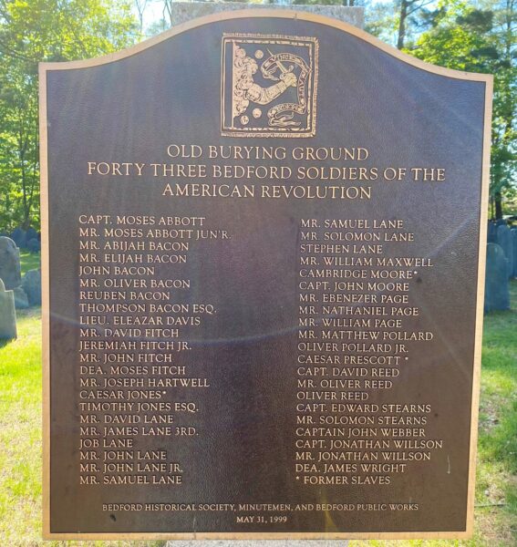 OLD BURYING GROUND REVOLUTIONARY WAR MEMORIAL PLAQUE