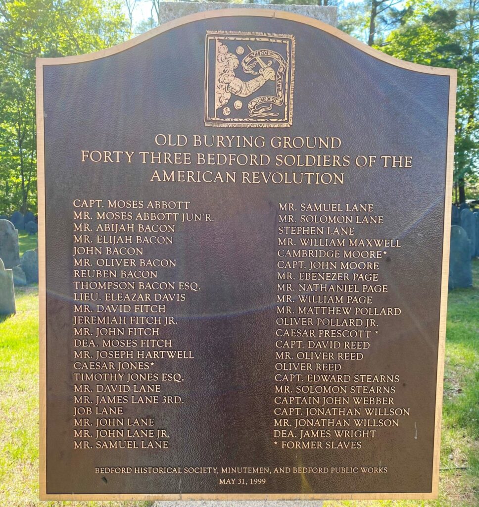 OLD BURYING GROUND REVOLUTIONARY WAR MEMORIAL PLAQUE