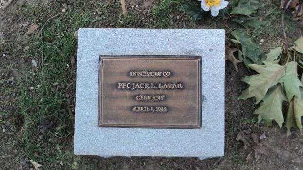PFC. JACK L. LAZAR MEMORIAL TREE PLAQU