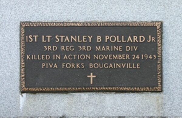 1ST LT STANLEY B POLLARD JR WAR MEMORIAL CEMETERY STONE