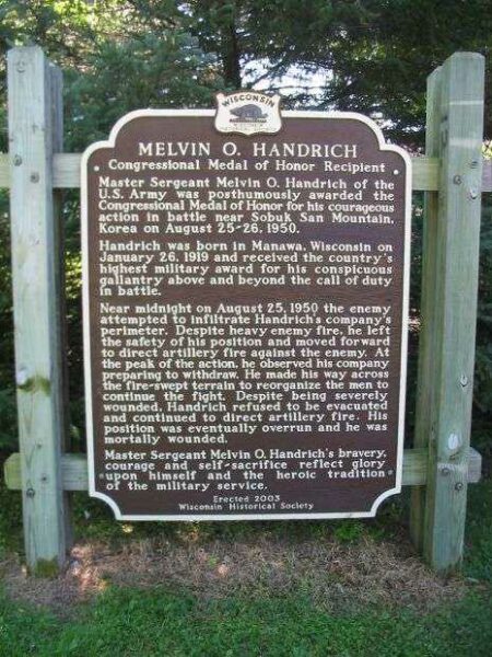 MASTER SERGEANT MELVIN O. HANDRICH MEMORIAL MARKER