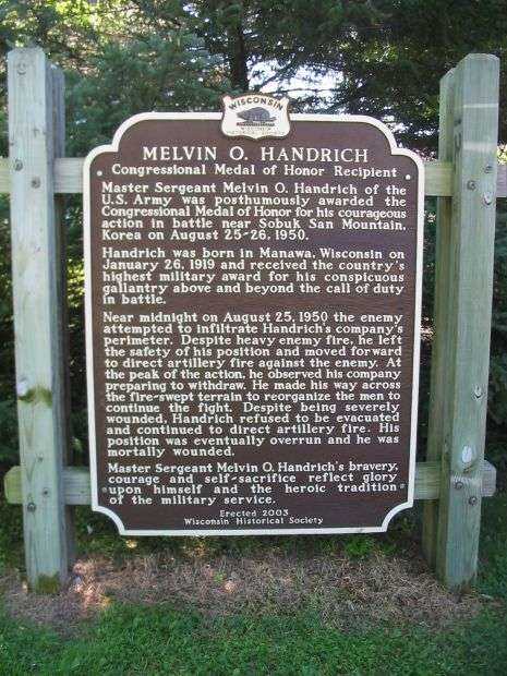 MASTER SERGEANT MELVIN O. HANDRICH MEMORIAL MARKER