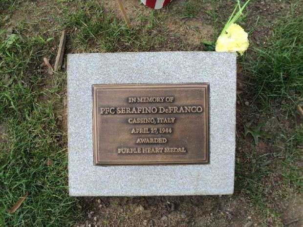 PFC. SERAFINO DEFRANCO MEMORIAL TREE PLAQUE