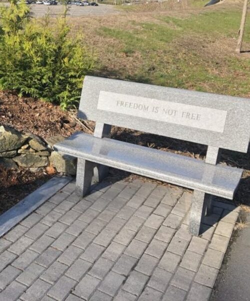 FREEDOM IS NOT FREE WAR MEMORIAL BENCH