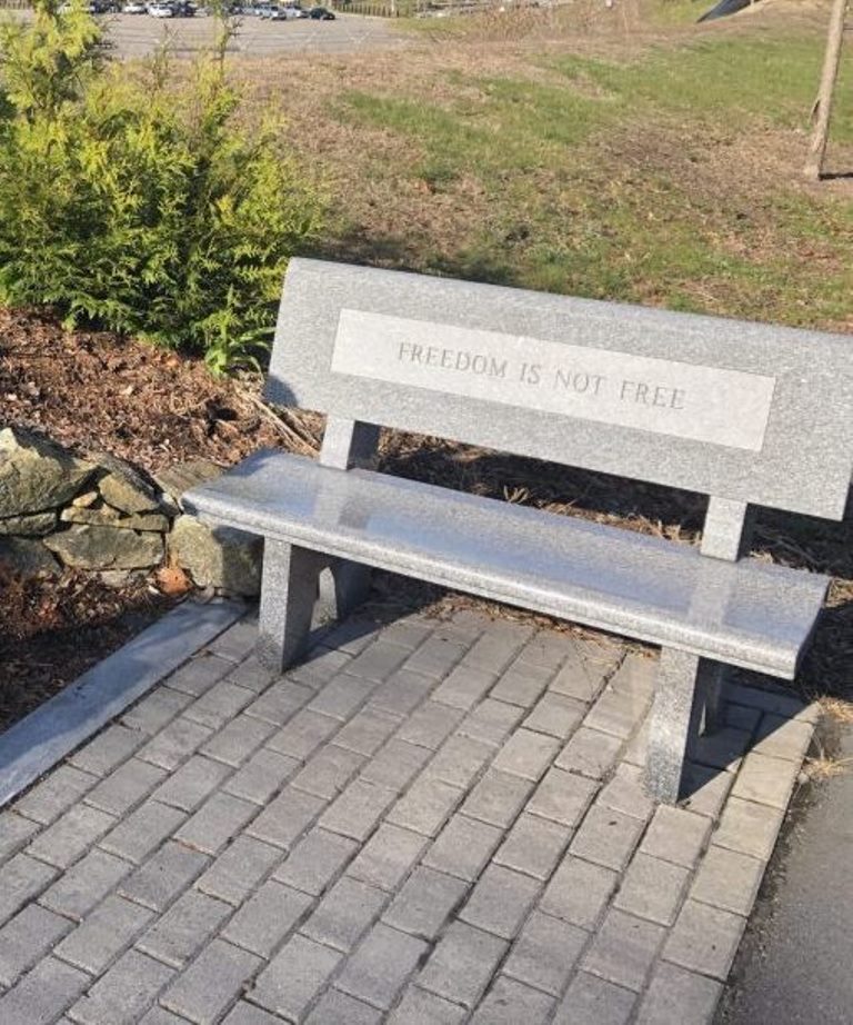 FREEDOM IS NOT FREE WAR MEMORIAL BENCH
