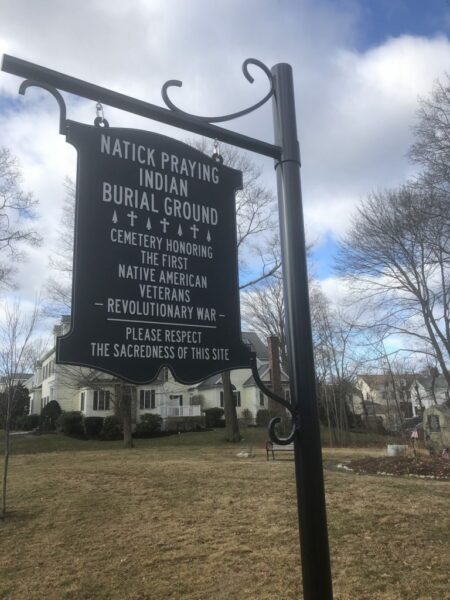 NATICK PRAYING INDIAN BURIAL GROUND MEMORIAL MARKER